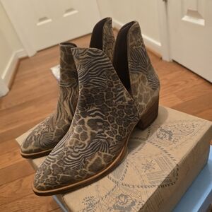 Free People Animal Print Ankle Boots